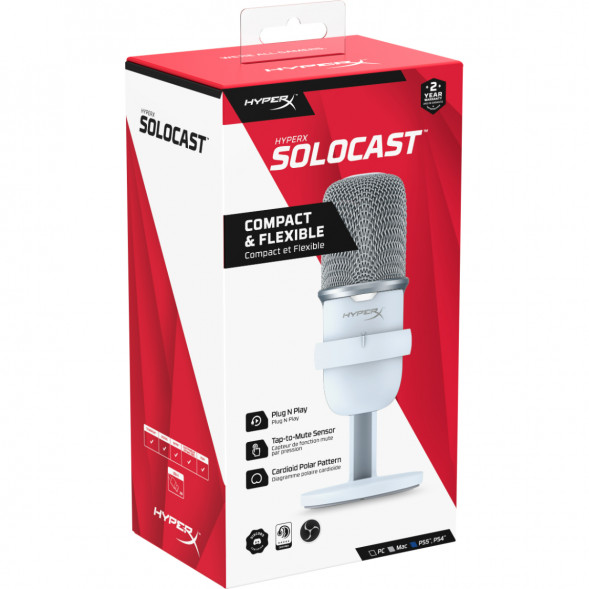 Микрофон для стриминга и игр HyperX SoloCast, White в Великом Новгороде