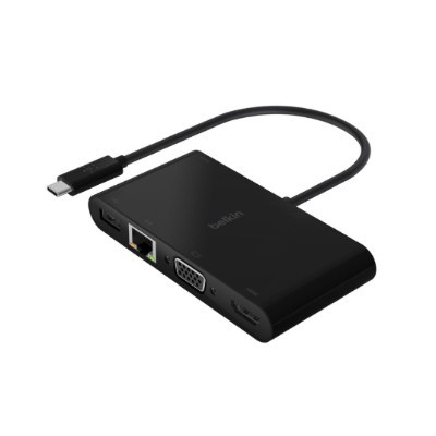 Док-станция Belkin USB-C Multimedia + Charge Adapter AVC004btBK, черный в Великом Новгороде