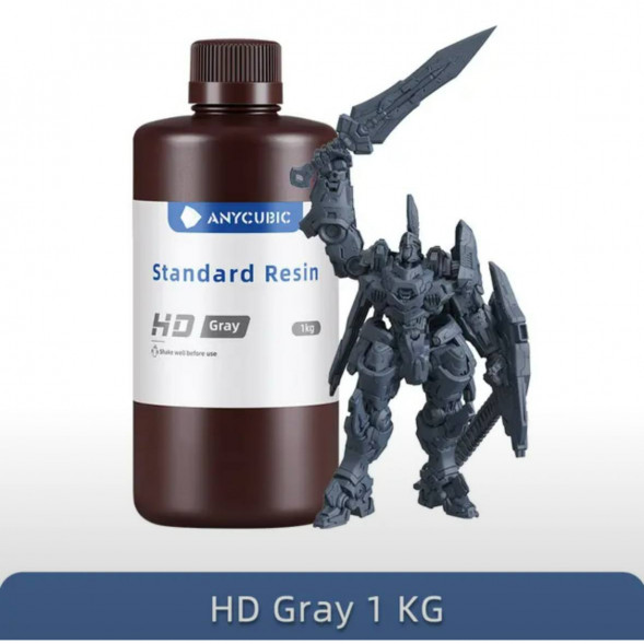 Смола для 3D печати ANYCUBIC Standart Resin HD Gray 1 Кг в Великом Новгороде