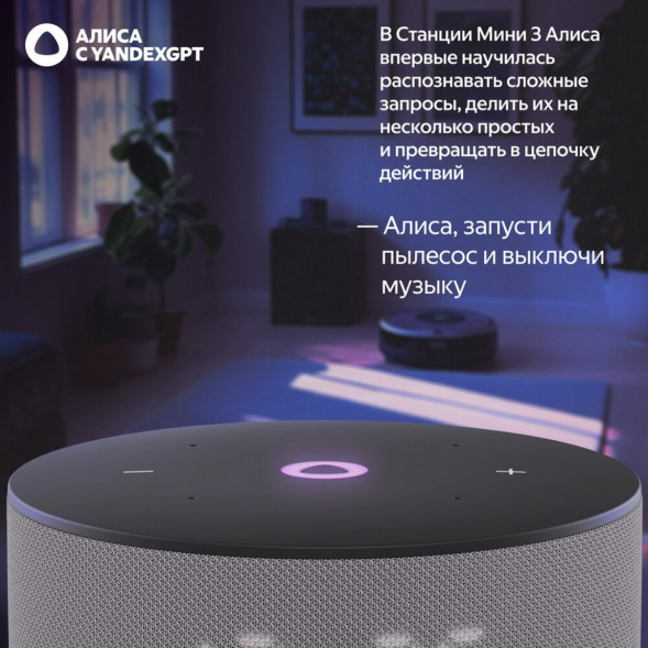 Умная колонка Яндекс Станция Мини 3 c Алисой на YandexGPT, серая в Великом Новгороде