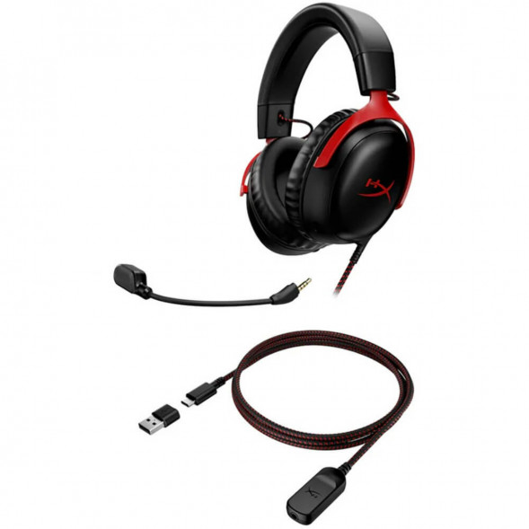 Компьютерная гарнитура HyperX Cloud III проводная, чёрный/красный в Великом Новгороде