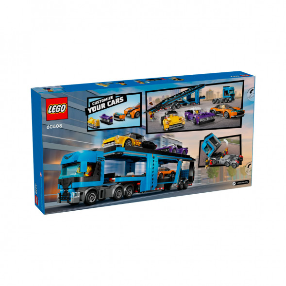 Конструктор LEGO City 60408 Грузовик-автовоз со спортивными автомобилями в Великом Новгороде