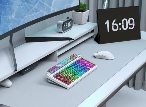 Беспроводная игровая механическая клавиатура Ajazz Pixel 68, 8K, Hot-Swap, RGB, с матричным LED экраном в Великом Новгороде