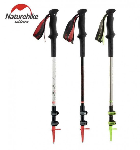 Треккинговая палка Naturehike 135 см, 1 шт., белый/красный в Великом Новгороде
