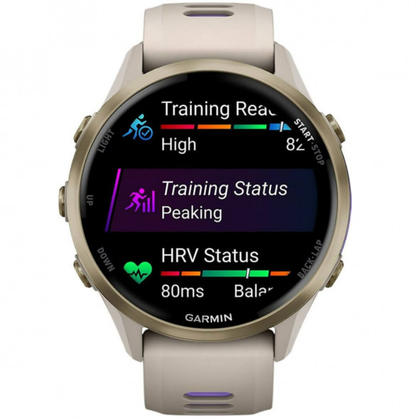 Умные часы Garmin Forerunner 970 Soft Gold Titanium/French Gray Translucent Indigo Band 010-02969-12 в Великом Новгороде