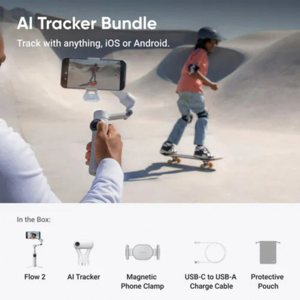 Стабилизатор Insta360 Flow 2 AI Tracker Bundle, Stone Gray в Великом Новгороде