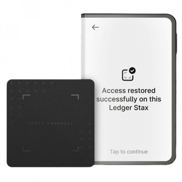 Аппаратный холодный криптокошелек Ledger Stax c чехлом Magnet Shell Black + Recovery Key в Великом Новгороде