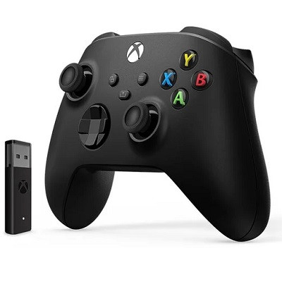 Беспроводной геймпад Microsoft Xbox черный, PC адаптер в Великом Новгороде