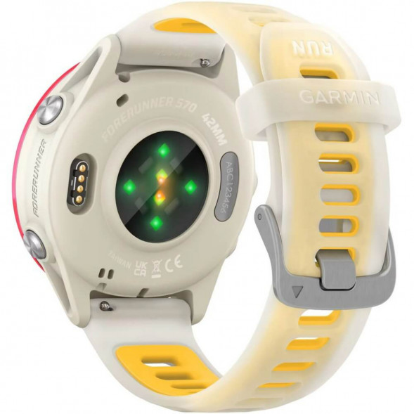 Умные часы Garmin Forerunner 570 42 мм Raspberry Aluminium/Translucent Bone/Mango 010-02970-02 в Великом Новгороде