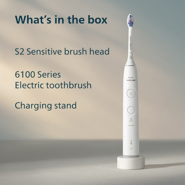 Электрическая зубная щётка Philips Sonicare 6100 HX7400/01, белый в Великом Новгороде