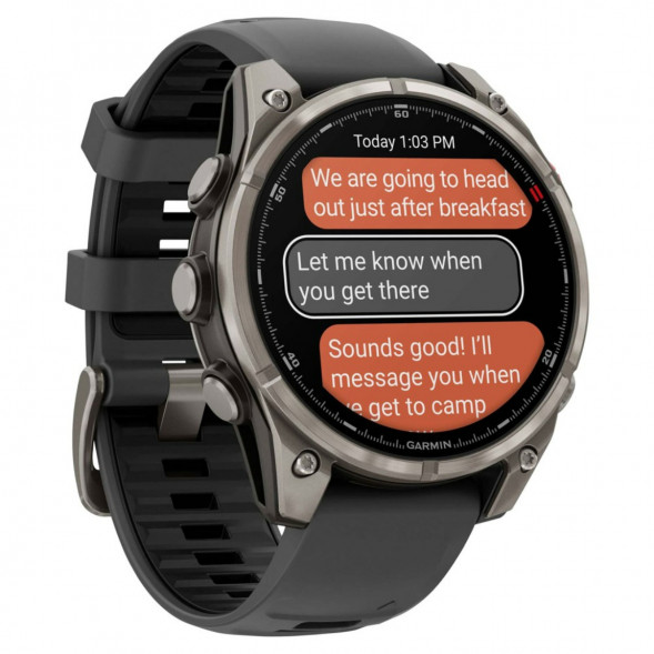 Умные часы Garmin Fenix 8 PRO, 51 мм, AMOLED, Sapphire, Titanium with Graphite/Black Silicone Band 010-03199-10 в Великом Новгороде