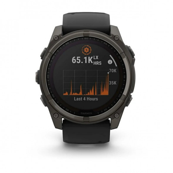 Умные часы Garmin Fenix 8, 51 мм, Solar, Sapphire Carbon Gray DLC Titanium with Black/Pebble Gray Silicone 010-02907-10 в Великом Новгороде