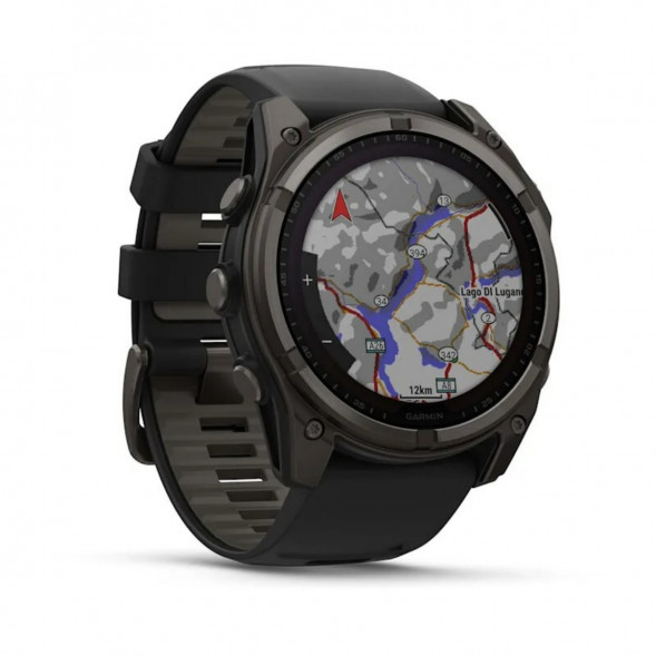 Умные часы Garmin Fenix 8, 51 мм, Solar, Sapphire Carbon Gray DLC Titanium with Black/Pebble Gray Silicone 010-02907-10 в Великом Новгороде