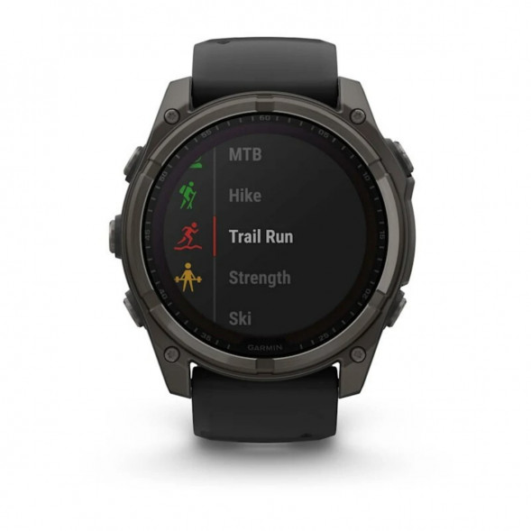 Умные часы Garmin Fenix 8, 51 мм, Solar, Sapphire Carbon Gray DLC Titanium with Black/Pebble Gray Silicone 010-02907-10 в Великом Новгороде