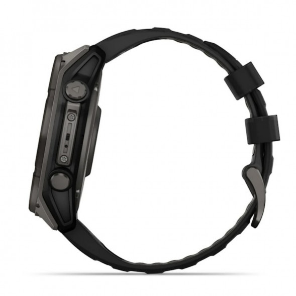 Умные часы Garmin Fenix 8, 51 мм, Solar, Sapphire Carbon Gray DLC Titanium with Black/Pebble Gray Silicone 010-02907-10 в Великом Новгороде