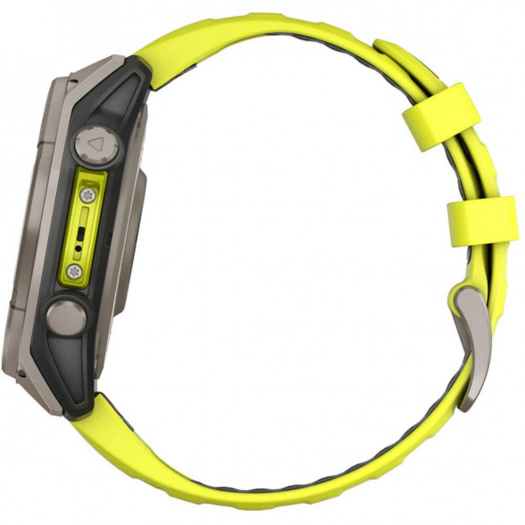 Умные часы Garmin Fenix 8, 51 мм, Solar, Sapphire Titanium with AMP Yellow/Graphite Silicone Band 010-02907-20 в Великом Новгороде