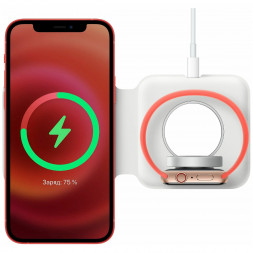 Двойное зарядное устройство Apple MagSafe Duo Charger MHXF3AM/A, белый