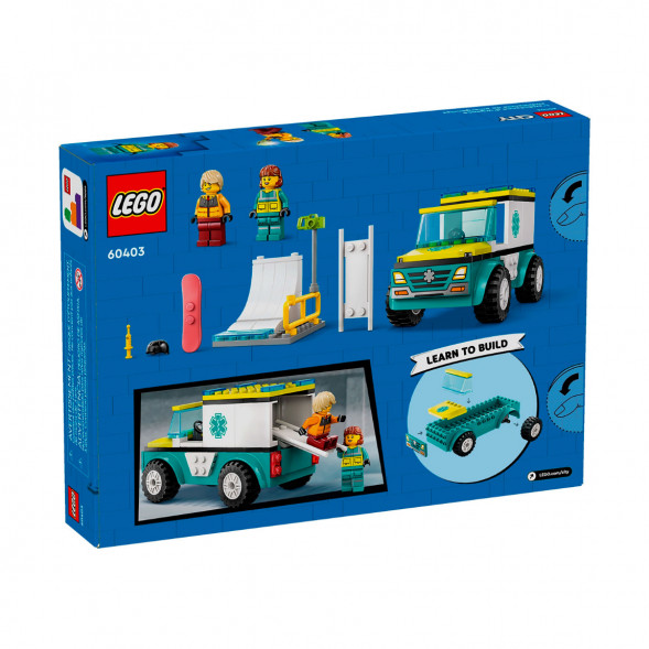 Конструктор LEGO City 60403 Скорая помощь и сноубордист в Великом Новгороде