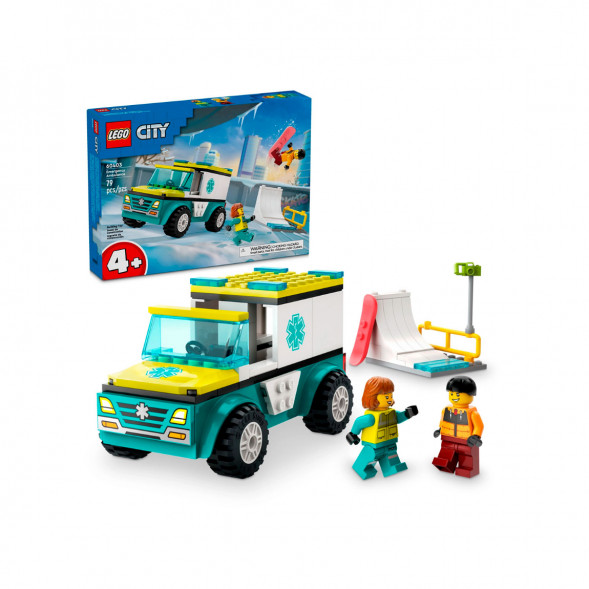 Конструктор LEGO City 60403 Скорая помощь и сноубордист в Великом Новгороде