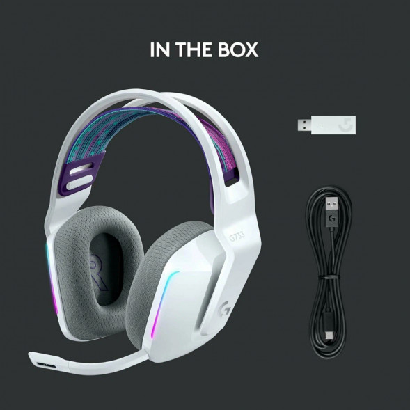 Игровая гарнитура Logitech G733 RGB Lightspeed Wireless, белый в Великом Новгороде
