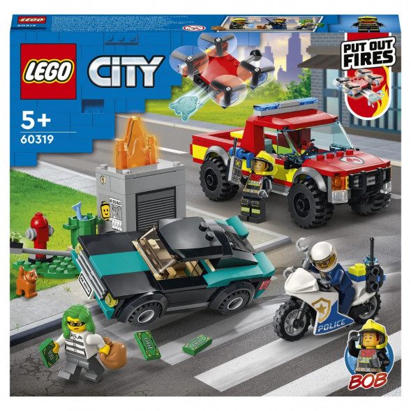 Конструктор LEGO City Fire 60319 Пожарная бригада и полицейская погоня в Великом Новгороде