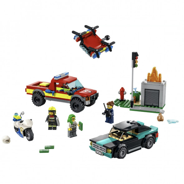 Конструктор LEGO City Fire 60319 Пожарная бригада и полицейская погоня в Великом Новгороде