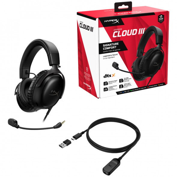 Компьютерная гарнитура HyperX Cloud III проводная, чёрный в Великом Новгороде