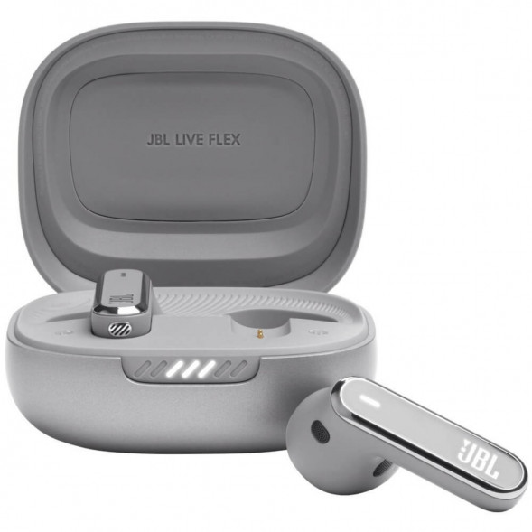 Беспроводные наушники JBL Live Flex, серебристый в Великом Новгороде
