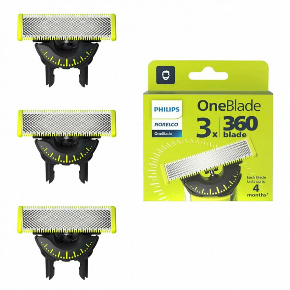 Сменные лезвия Philips OneBlade 360 QP430/50, 3 штуки в Великом Новгороде