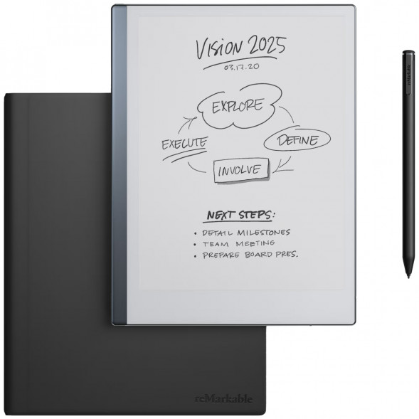 Графический планшет reMarkable 2 со стилусом Marker Plus и чехлом Book Folio черный (RM115) в Великом Новгороде