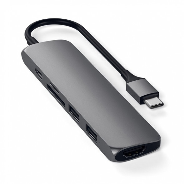 USB-C адаптер Satechi Type-C Slim Multiport Adapter V2 (ST-SCMA2M) в Великом Новгороде