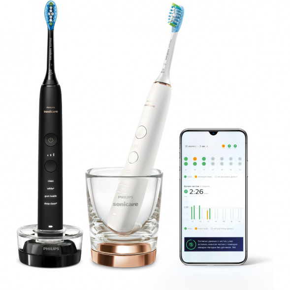 Набор из 2 электрических зубных щеток Philips Sonicare HX9914/57 9000 DiamondClean в Великом Новгороде