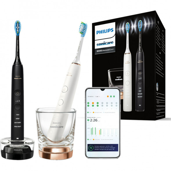 Набор из 2 электрических зубных щеток Philips Sonicare HX9914/57 9000 DiamondClean в Великом Новгороде