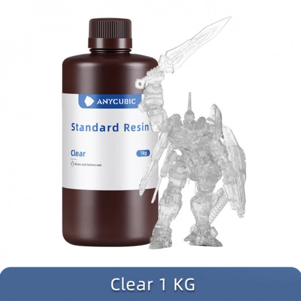 Фотополимерная смола Anycubic Standard Resin для 3D принтера Прозрачная (Clear), 1 кг в Великом Новгороде