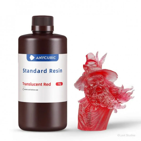 Фотополимерная смола Anycubic Standard Resin для 3D принтера Полупрозрачный красный (Tran-Red), 1 кг в Великом Новгороде