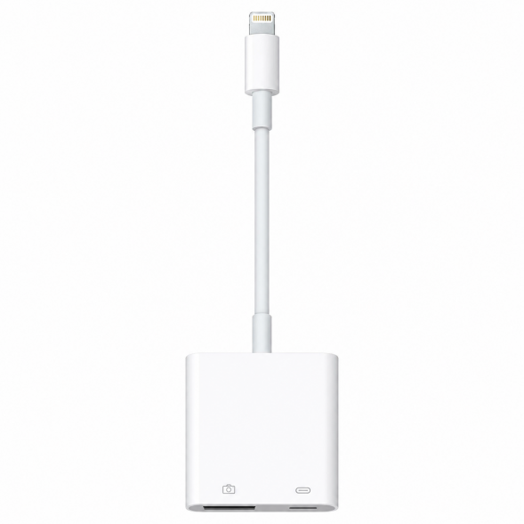 Разъем Apple Lightning - USB/Lightning, белый в Великом Новгороде